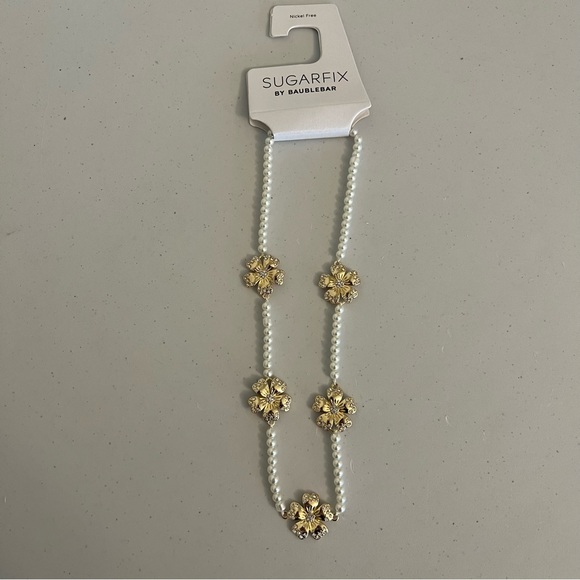 SUGARFIX by BaubleBar Gold and Pearl Butterfly Necklace - Picture 5 of 7